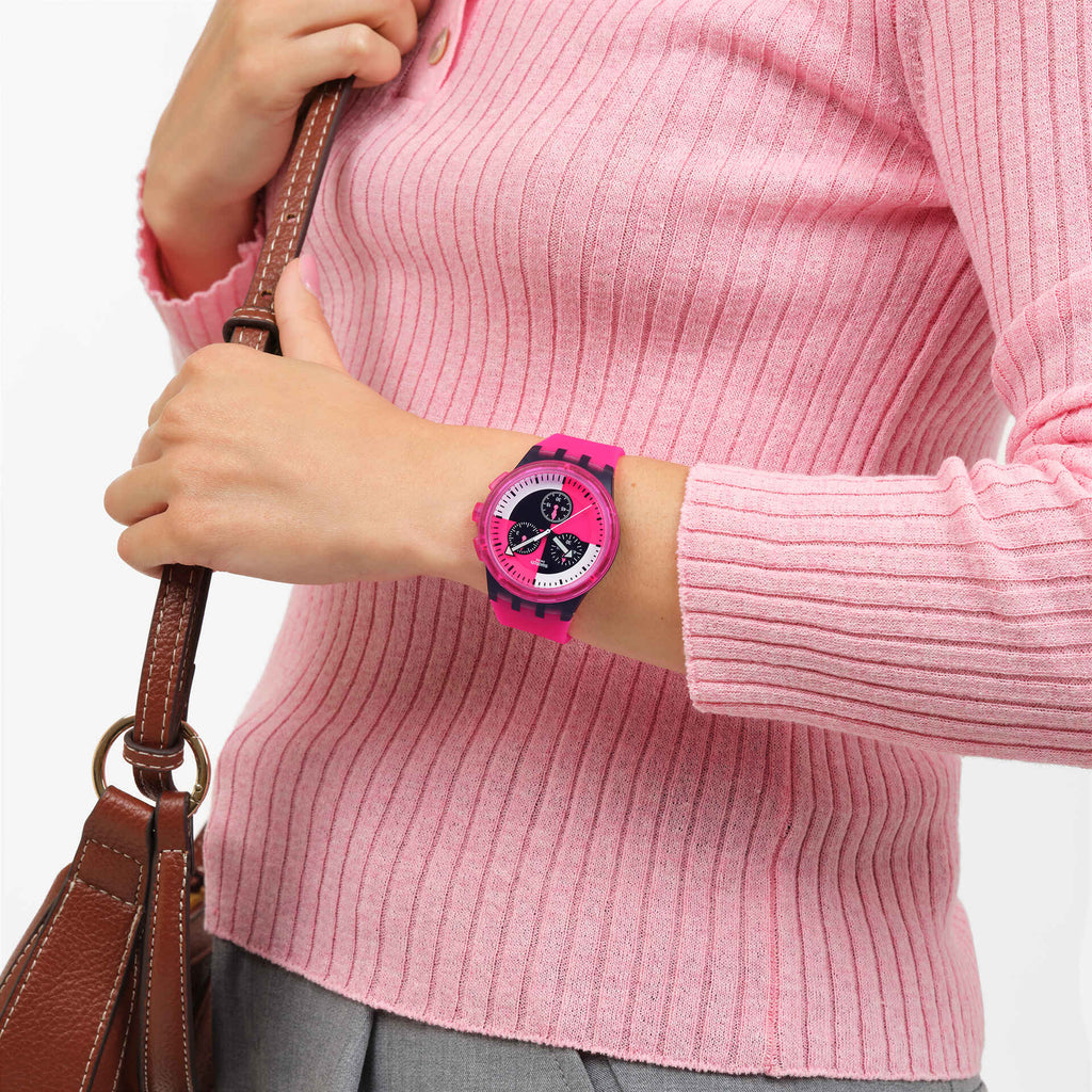 Orologio Swatch FUCHSIA LINES SUSB110 – Indossato – Chrono Bioceramic da Cicco Gioielleria