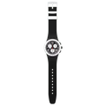 Swatch Bioceramic Chrono SUSB420 Nothing Basic About Black – Cronografo total black, vista frontale su sfondo bianco – CICCO Gioielleria