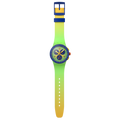 Swatch Bioceramic Chrono SUSG101 Flowing Freshly – Cronografo verde fresco, vista frontale su sfondo bianco – CICCO Gioielleria
