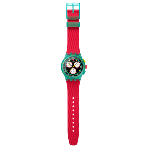 Orologio Swatch Neon Emerald Chrono SUSG409 – Cassa verde opaco con scala tachimetrica gialla – SWATCH – CICCO Gioielleria