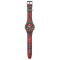 Swatch Bioceramic Chrono SUSG410 Crimson Foliage – Cronografo rosso fogliame, vista frontale su sfondo bianco – CICCO Gioielleria