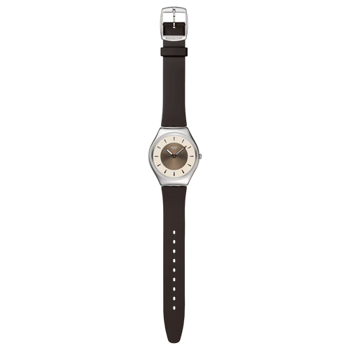 Swatch Irony SYXS158 Hazel Delight – Orologio in acciaio nocciola, vista frontale su sfondo bianco – CICCO Gioielleria