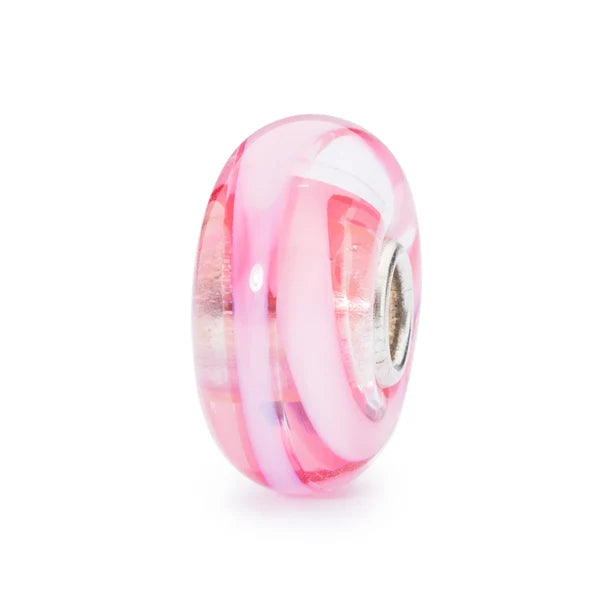 Trollbeads TGLBE-10230 Nastro Rosa – Bead in vetro e argento 925, edizione ritirata – Cicco Gioielleria