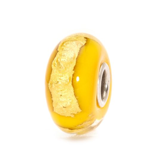 Trollbeads Chakra Potere TGLBE-20041 – Perla in vetro di Murano e argento, terzo chakra Manipura