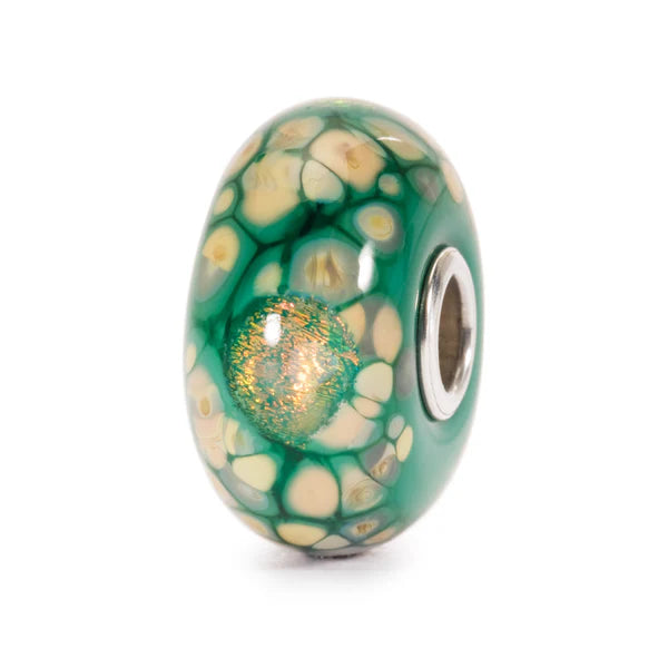 Trollbeads Mosaico di Fiori Verdi TGLBE-20056 – Bead in vetro di Murano da Cicco Gioielleria