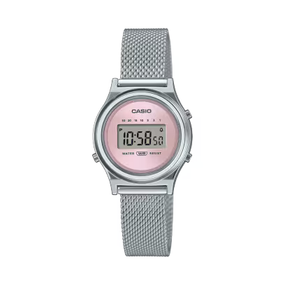 Casio Vintage LA700WEM-4AEF orologio digitale donna cassa tonda maglia Milano sunray rosa