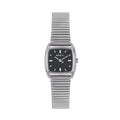 Breil Stylize TW2050 | Orologio Donna Art Déco Acciaio Nero Cristalli Maglia Zigrinata 24x21mm Vista Frontale | Gioielleria CICCO
