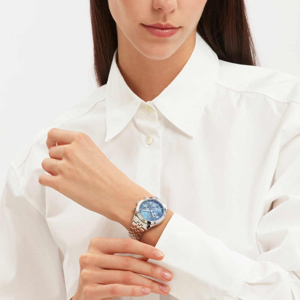 Breil Stand Out TW2097 | Cronografo Donna Acciaio Quadrante Blu Sunray 36mm Indossato | Gioielleria CICCO
