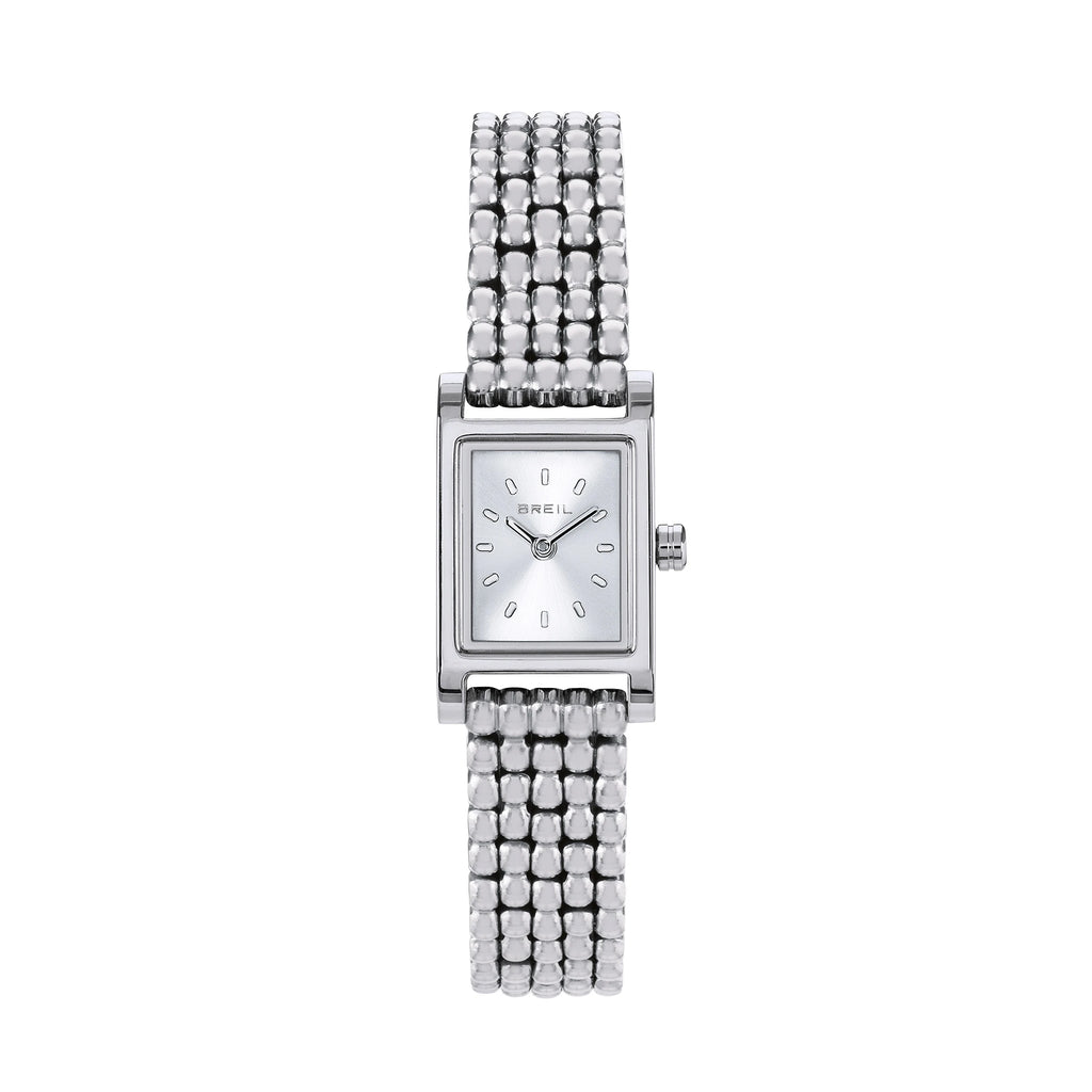 Breil Demure TW2103 | Orologio Donna Cassa Rettangolare Silver Matelassé Sunray 16x25mm Vista Frontale | Gioielleria CICCO
