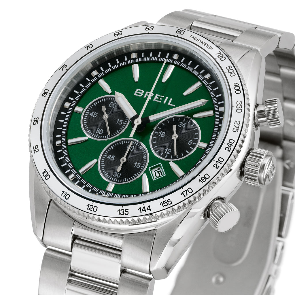 Breil Vanguard TW2110 | Cronografo Uomo Scala Tachimetrica Quadrante Verde Matt Luminous 43mm Dettaglio Quadrante | Gioielleria CICCO
