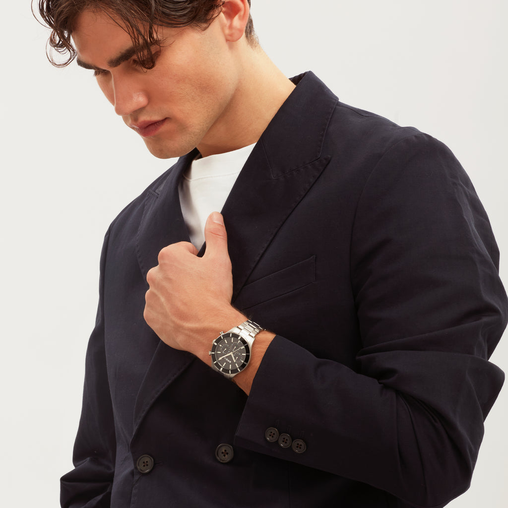 Breil Remixer TW2113 | Cronografo Uomo Quadrante Nero Sunray Lunetta Alluminio Nero Bilux 42mm Indossato | Gioielleria CICCO