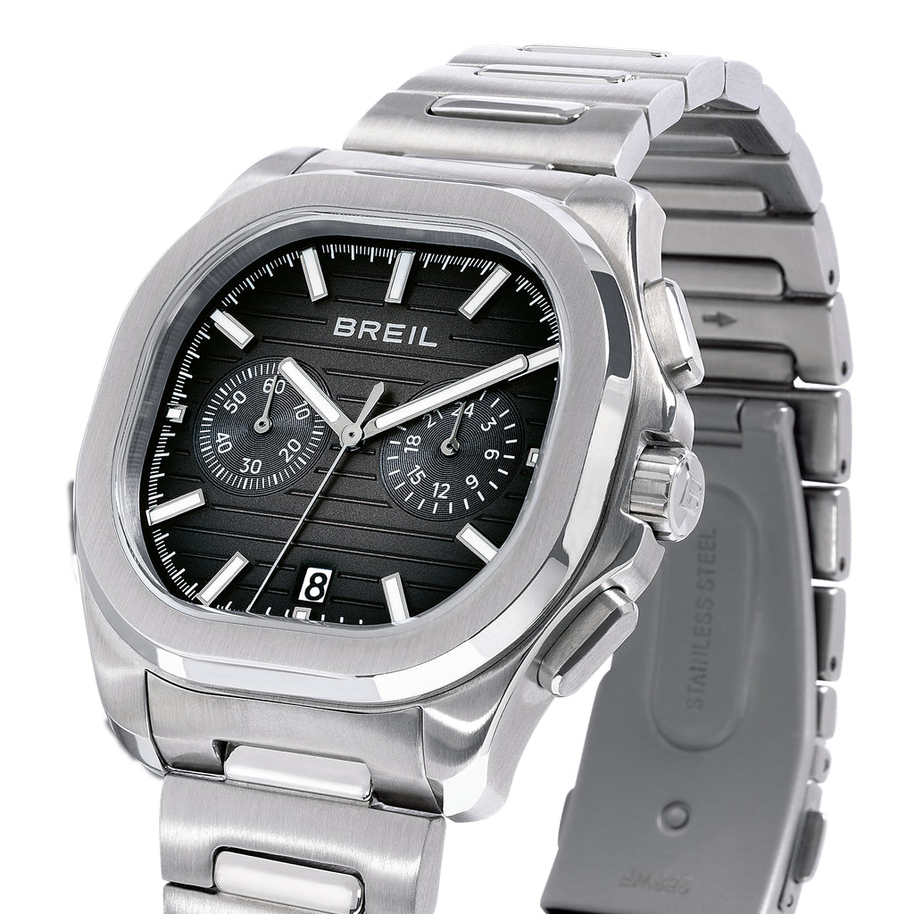 Breil Retrofuture TW2129 | Cronografo Uomo Quadrante Nero Pattern Rigato Luminous 10 ATM Dettaglio Quadrante | Gioielleria CICCO