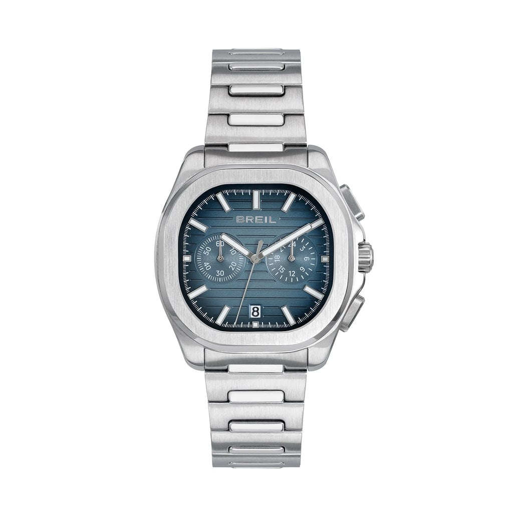 Breil Retrofuture TW2130 | Cronografo Uomo Quadrante Petrolio Pattern Rigato Luminous 10 ATM Vista Frontale | Gioielleria CICCO