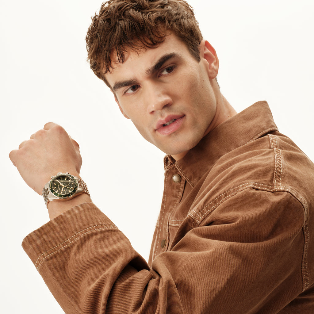 Breil Extreme Noir TW2186 | Cronografo Uomo Acciaio Bilux Quadrante Primal Green Gold 43mm