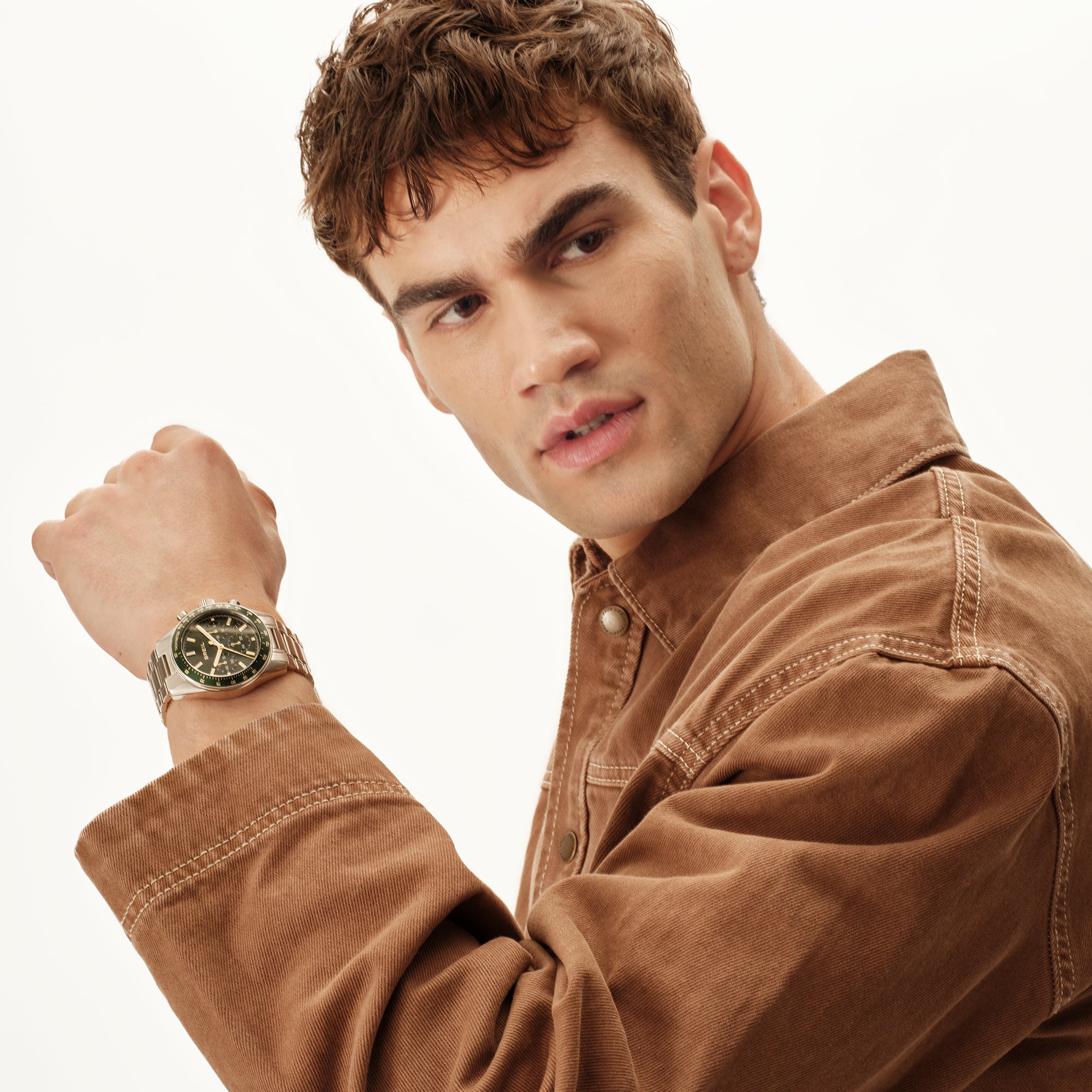 Breil Extreme Noir TW2186 | Cronografo Uomo Acciaio Bilux Quadrante Primal Green Gold 43mm