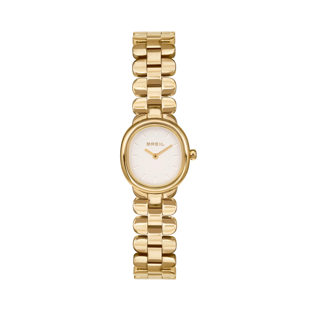 Orologio donna Breil Tulle TW2198 gold con cassa rettangolare e quadrante bianco