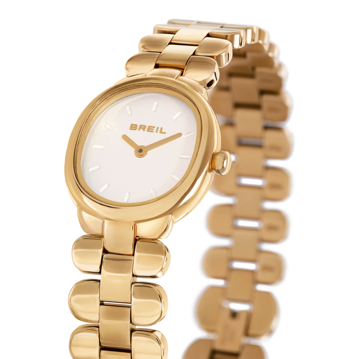 Dettaglio dell’orologio Breil TW2198 con bracciale a tre maglie, CICCO Gioielleria