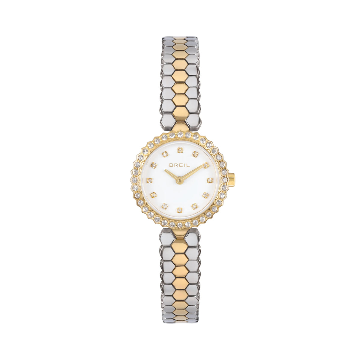 Orologio donna Breil Honey TW2200 bicolore con quadrante bianco e 12 cristalli