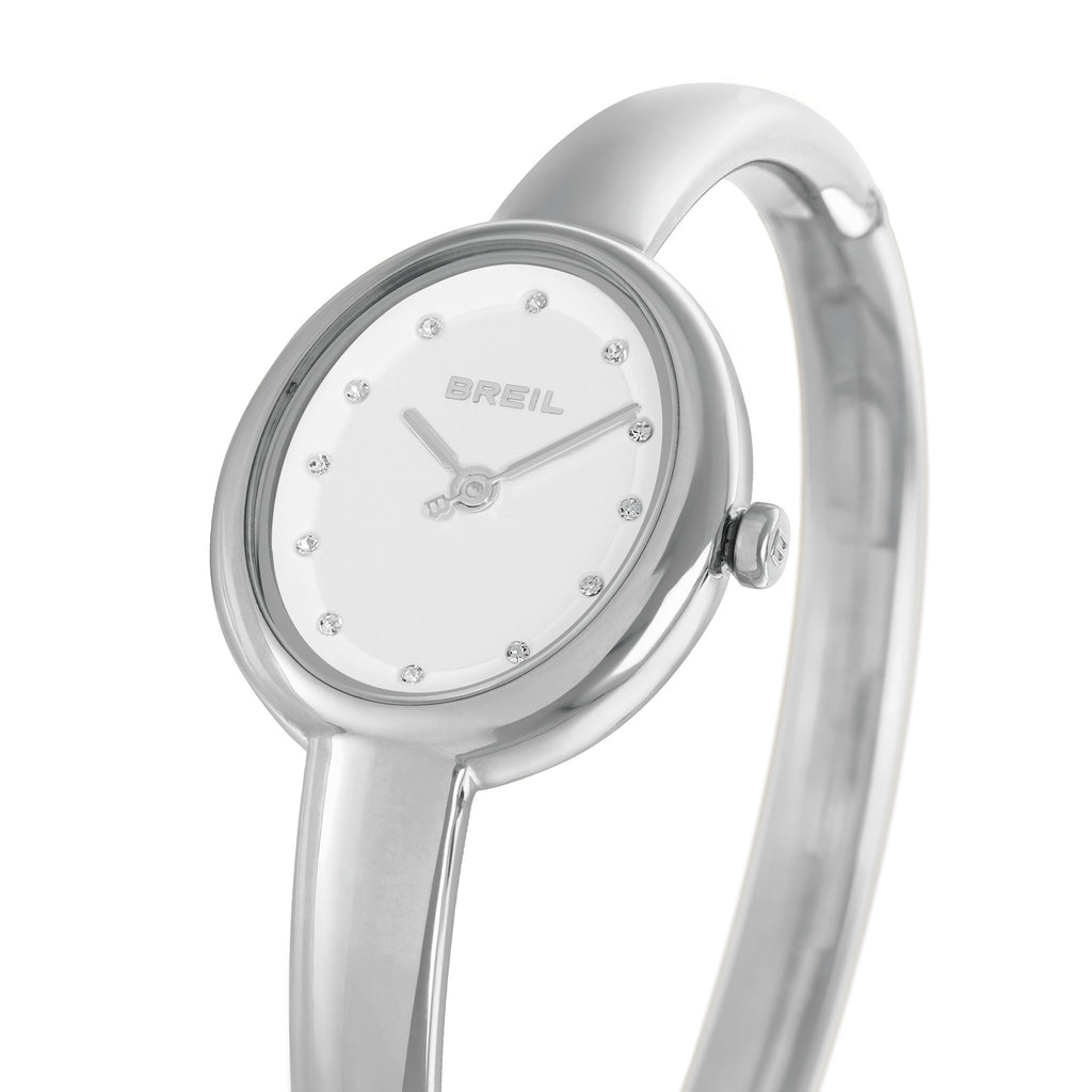 Breil Hoop TW2209, dettaglio quadrante bianco con indici a cristalli – CICCO Gioielleria