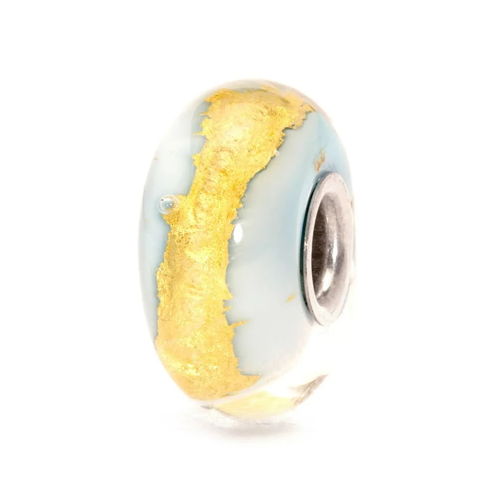 Trollbeads Oro Rosa TGLBE-20051 – Perla in vetro di Murano sfaccettato rosa con dettagli oro e argento 925
