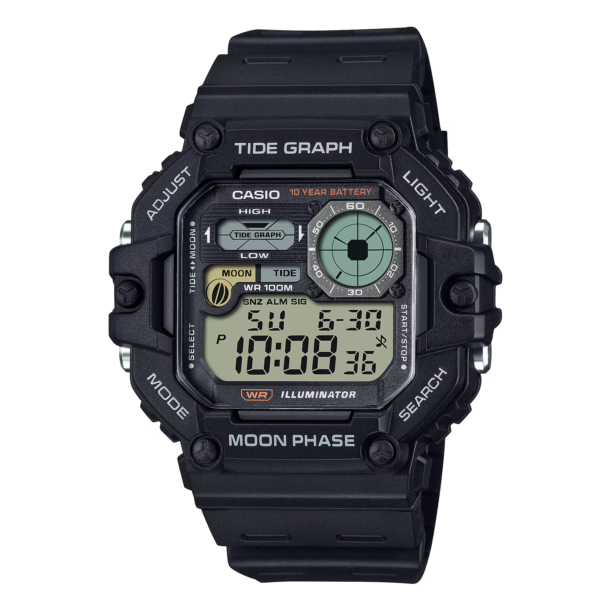 Orologio Casio Vintage WS-1700H-1AVEF – Orologio digitale per sport acquatici con grafico maree – da Cicco Gioielleria