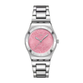Swatch Irony YLS234G Petal Charm – Orologio in acciaio Lady floreale, vista frontale su sfondo bianco – CICCO Gioielleria