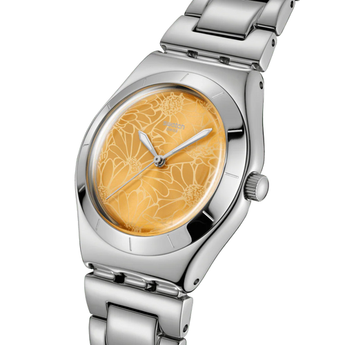 Swatch Irony YLS236G Petal Swirl – Vista laterale cassa acciaio Lady – SWATCH