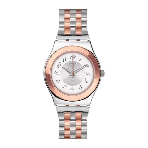 Swatch Irony YLS454GC Midimix – Orologio in acciaio Lady multicolore, vista frontale su sfondo bianco – CICCO Gioielleria