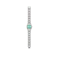 Orologio Swatch Irony Alla Menta YSS353G visto frontalmente, con quadrante turchese e bracciale in acciaio, CICCO Gioielleria.