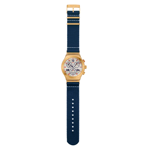 Swatch Irony YVG419 Captain's Dream – Orologio in acciaio verde, vista frontale su sfondo bianco – CICCO Gioielleria