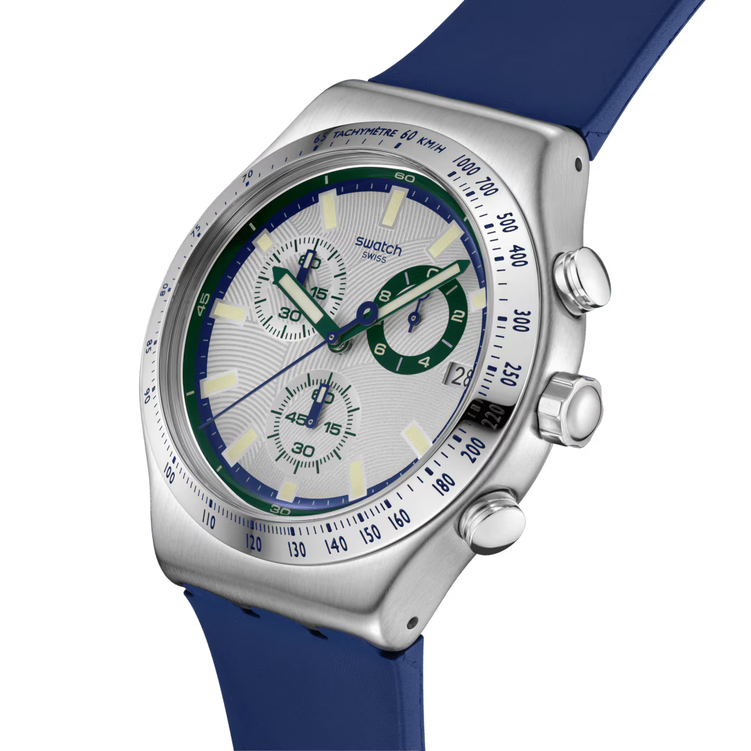 Orologio Swatch Uomo Chrono Blue Reflective YVS539 – dettaglio quadrante