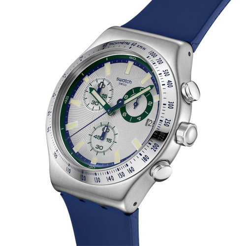 Orologio Swatch Uomo Chrono Blue Reflective YVS539 – dettaglio quadrante