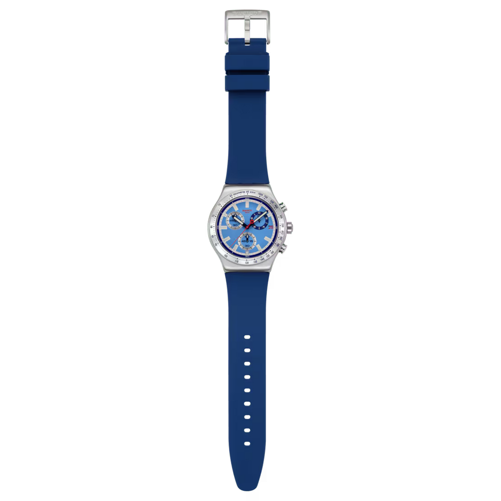 Orologio Swatch Irony Chrono Sky Reflective YVS541 – Cronografo Azzurro Acciaio – vista prodotto