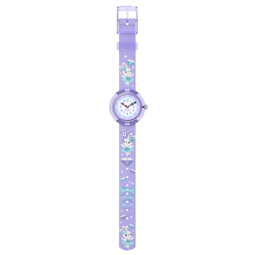 Orologio Flik Flak Shining Tutu – vista frontale su sfondo bianco – orologio educativo Swiss Made per bambini – CICCO Gioielleria