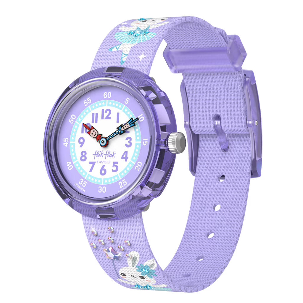 Orologio Flik Flak Shining Tutu – dettaglio quadrante – orologio per imparare l'ora – CICCO Gioielleria