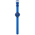 Flik Flak FIZZ IN SPACE FCNP008 visto frontalmente con quadrante blu e cinturino blu e turchese – CICCO Gioielleria