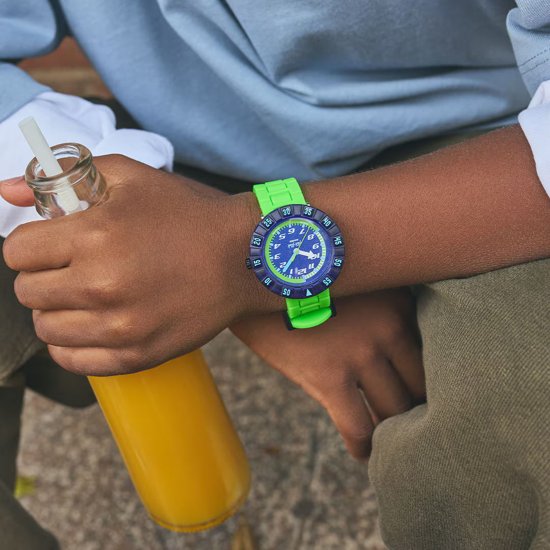 Orologio Flik Flak Neonbrick – Indossato – Orologio educativo per bambini da Cicco Gioielleria