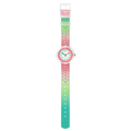 Orologio Flik Flak Sparkly Melon – vista frontale su sfondo bianco – orologio educativo Swiss Made per bambini – CICCO Gioielleria