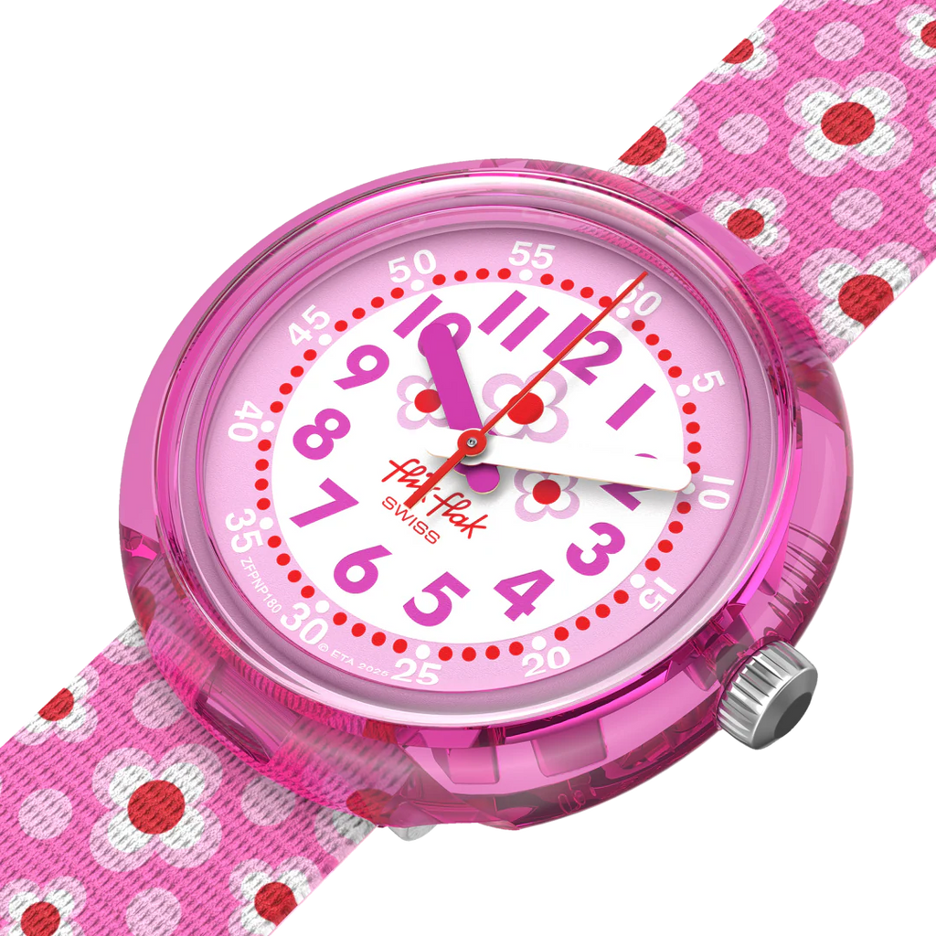 Orologio Flik Flak Power Flower indossato al polso – regalo per bambine – CICCO Gioielleria