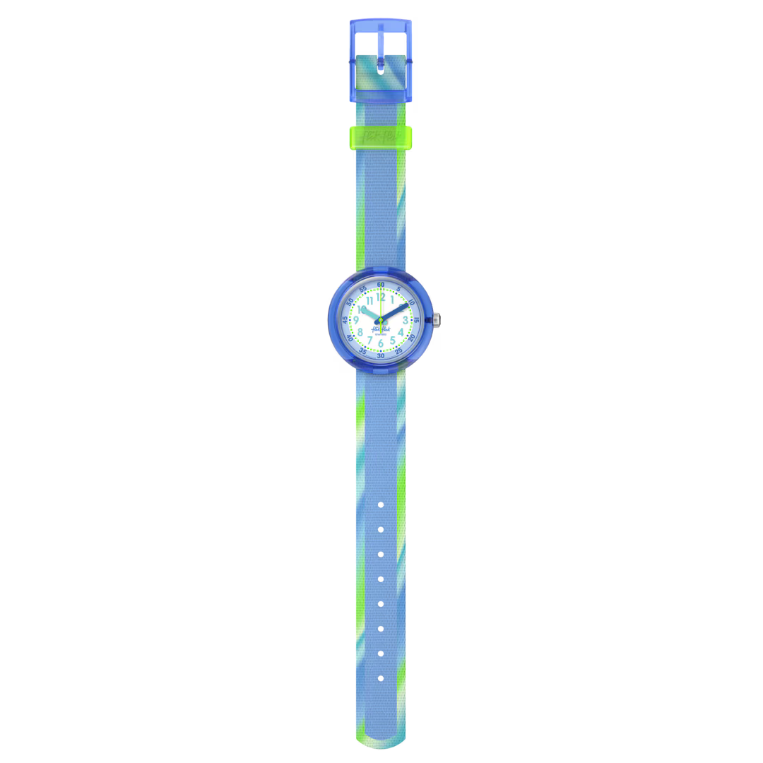 Orologio Flik Flak Flip It Blue – vista frontale su sfondo bianco – orologio educativo per bambini – CICCO Gioielleria