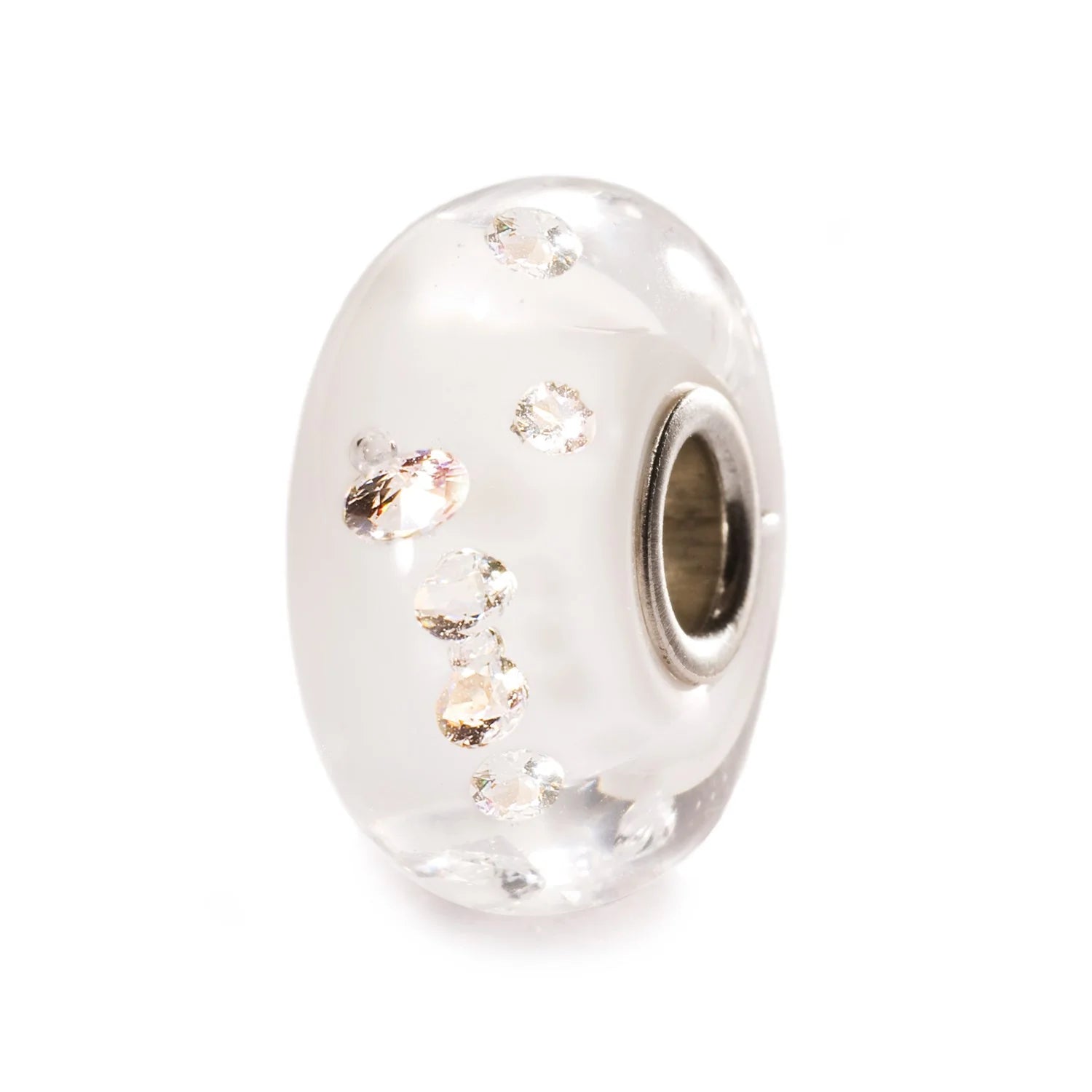 Trollbeads Diamante Bianco TGLBE-00069 – Bead in vetro con zirconi da Cicco Gioielleria