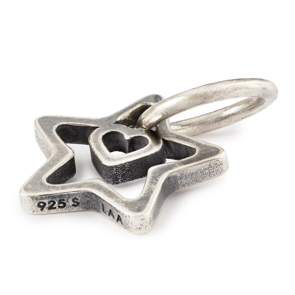 Trollbeads TAGBE-10257 Stella con Cuore – Pendente in argento 925 su sfondo bianco – CICCO Gioielleria