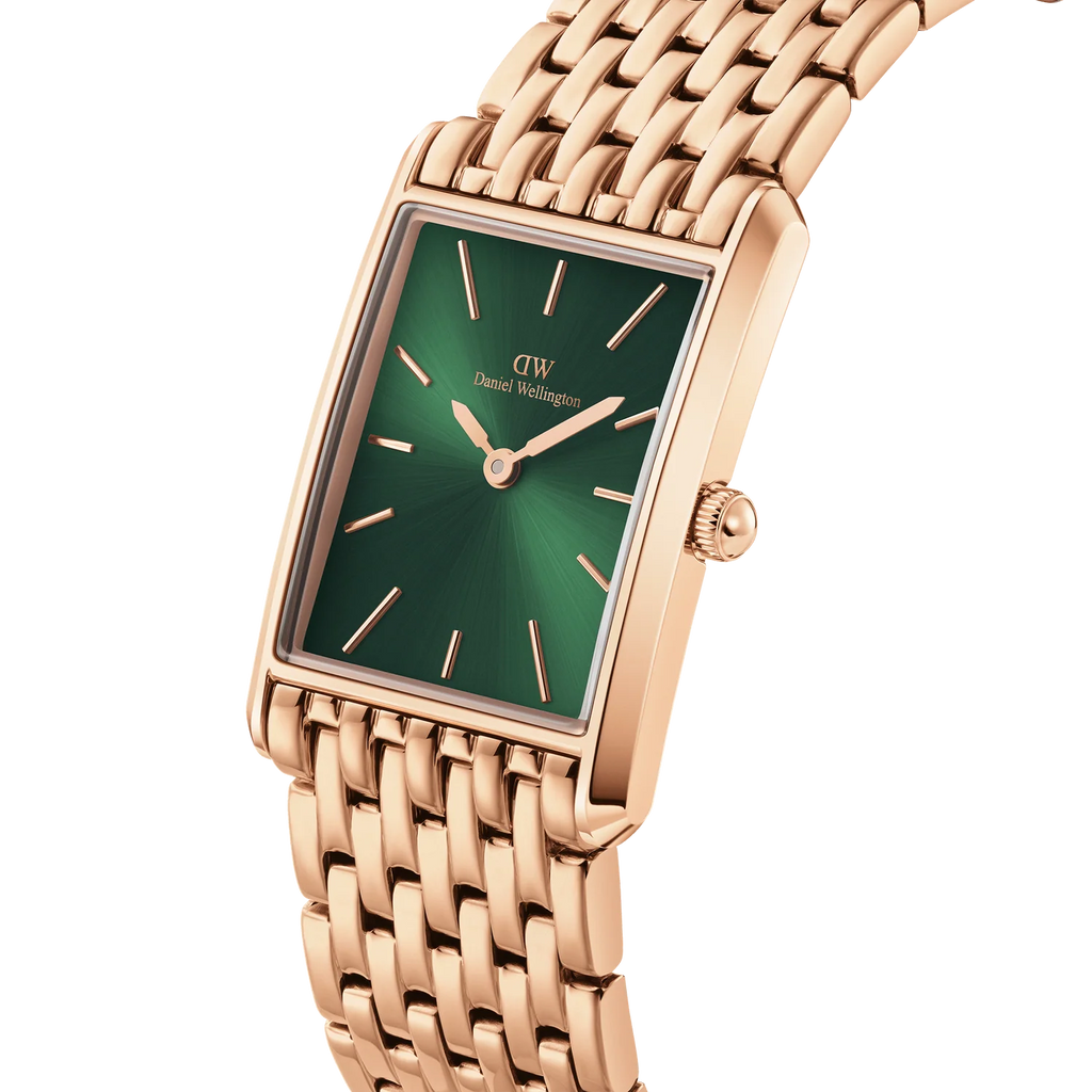 Daniel Wellington Bound 9-Link Emerald Sunray Rose Gold – Dettaglio cinturino – Orologio donna DW00100704