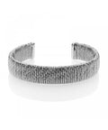 Bracciale UNOAERRE 2007 – Bangle rigido argentato con texture a mesh – CICCO Gioielleria