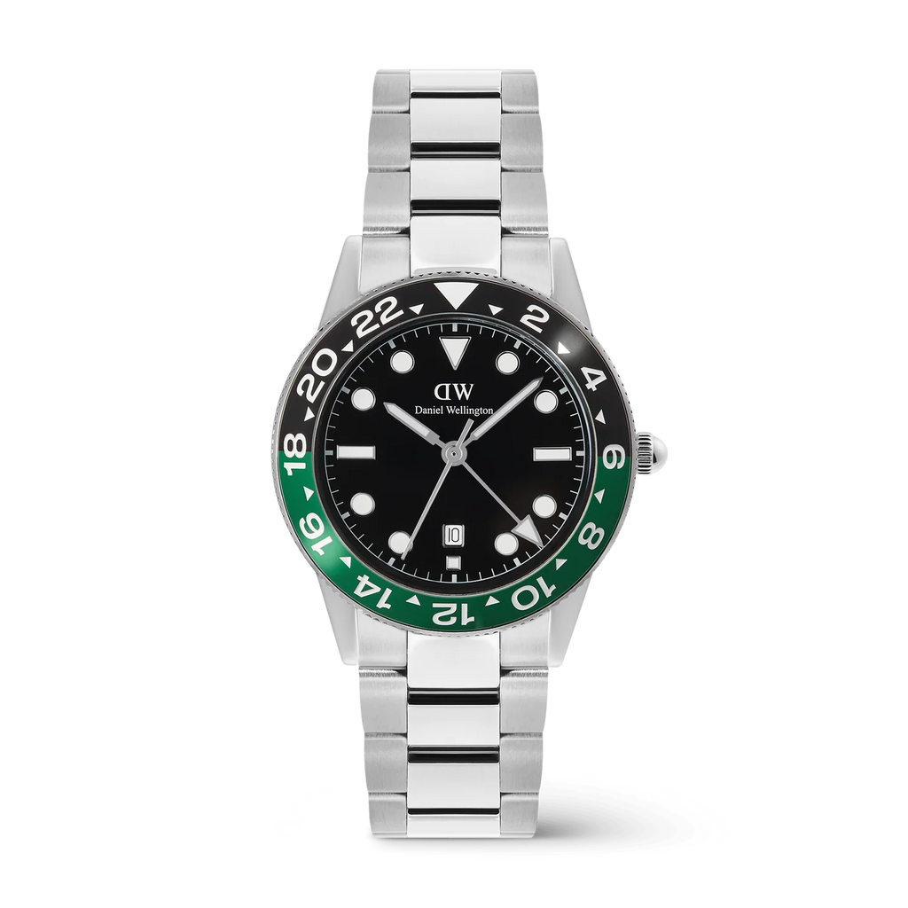 DW00100920 - Iconic GMT Link Black Green Ceramic Bezel Silver
