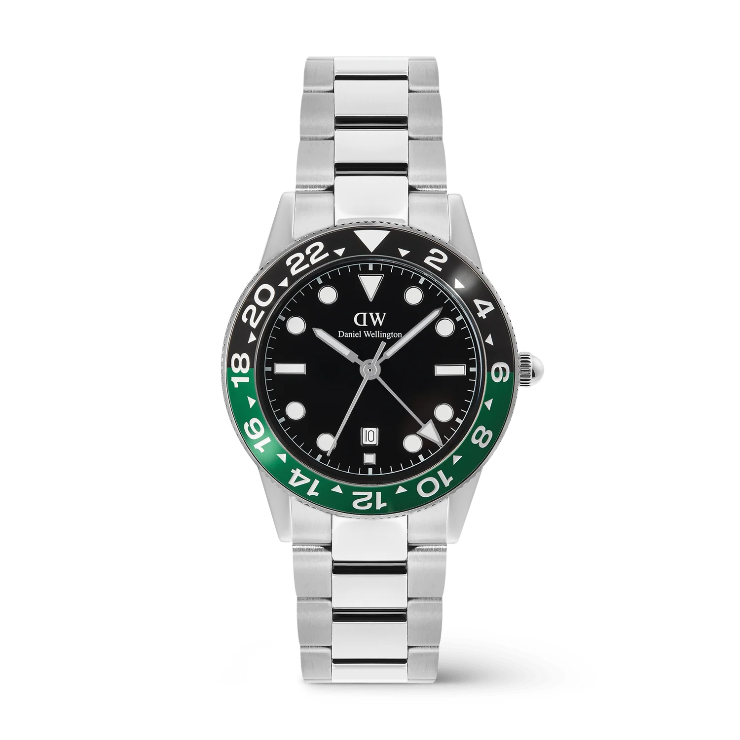 DW00100920 - Iconic GMT Link Black Green Ceramic Bezel Silver
