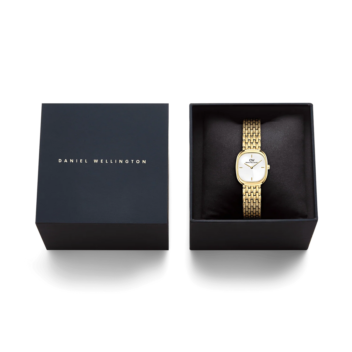 Daniel Wellington Corta DW00100993 – Dettaglio quadrante bianco sunray e bracciale grain-link gold – CICCO Gioielleria