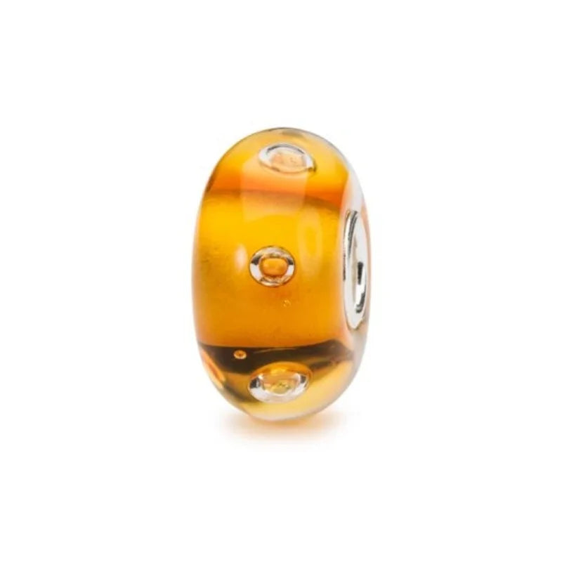 Trollbeads Giove TGLBE-10468 – Bead in vetro arancione con bolle in rilievo, collezione Pianeti da CICCO Gioielleria
