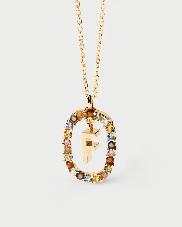 Collana PDPAOLA Lettera CO01-272 - variante lettera [F] su sfondo neutro