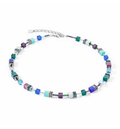COEUR DE LION - 2838100608 Collana GeoCUBE® Iconic Teal argento